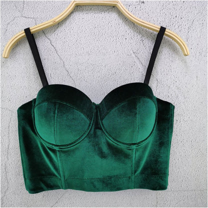 Transitional sexy ZONE outerwear and innerwear with chest cushion velvet vest beautiful and versatile style classic little suspender for girls