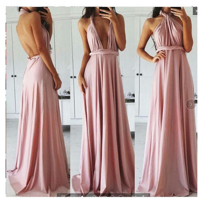 Transitional sexy ZONE multiple dressing styles strap dress evening gown noble grape purple floor dragging bridesmaid dress image 1