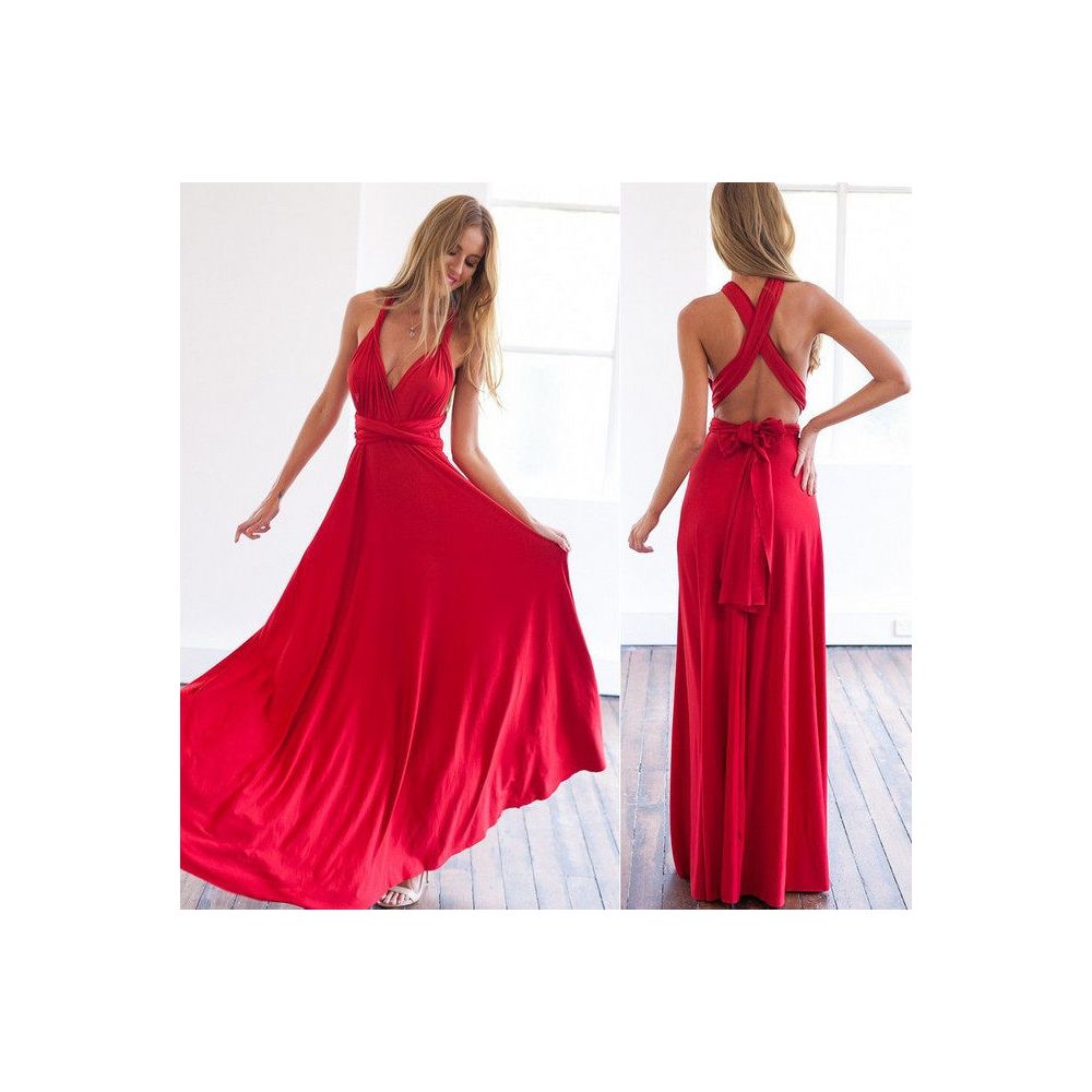 Transitional sexy ZONE multiple dressing styles strap dress evening gown noble grape purple floor dragging bridesmaid dress