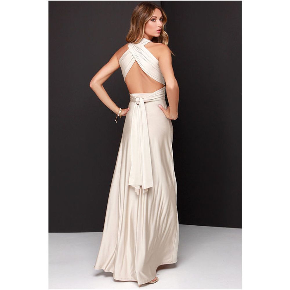 Transitional sexy ZONE multiple dressing styles strap dress evening gown noble grape purple floor dragging bridesmaid dress