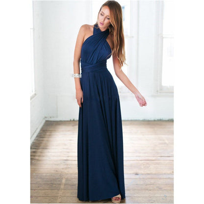 Transitional sexy ZONE multiple dressing styles strap dress evening gown noble grape purple floor dragging bridesmaid dress