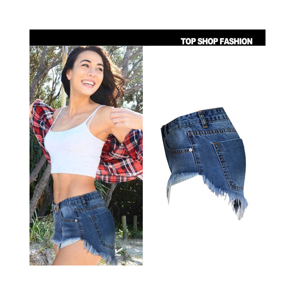 AliExpress EBAY Amazon s new sexy high waisted hairy fringe women s versatile denim shorts show off thinness and leg length image 2