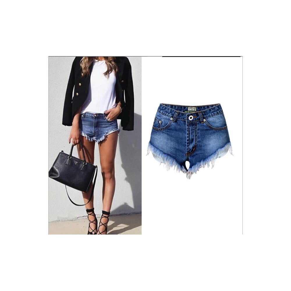 AliExpress EBAY Amazon s new sexy high waisted hairy fringe women s versatile denim shorts show off thinness and leg length image 3