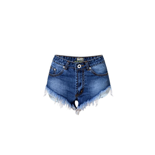 AliExpress EBAY Amazon s new sexy high waisted hairy fringe women s versatile denim shorts show off thinness and leg length