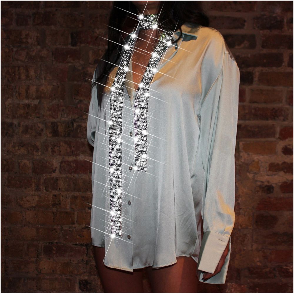 Transitional sexy European and American style street decor spicy girl music festival shiny diamond scarf necklace music festival bar nightclub image 4