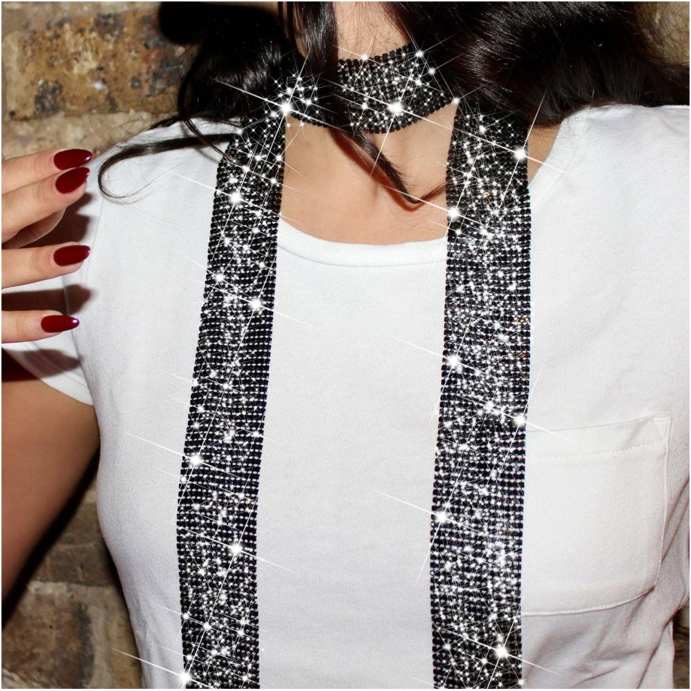 Transitional sexy European and American style street decor spicy girl music festival shiny diamond scarf necklace music festival bar nightclub image 5
