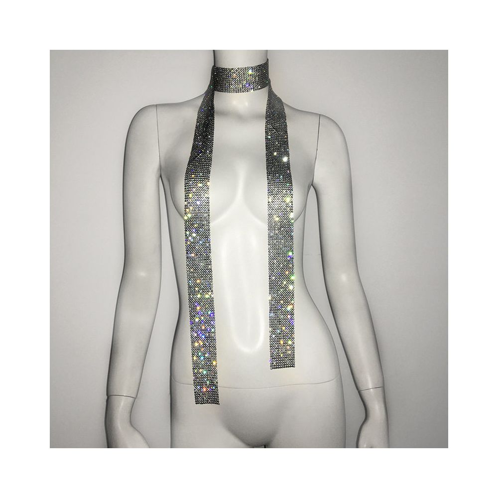 Transitional sexy European and American style street decor spicy girl music festival shiny diamond scarf necklace music festival bar nightclub