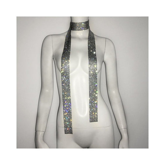 Transitional sexy European and American style street decor spicy girl music festival shiny diamond scarf necklace music festival bar nightclub