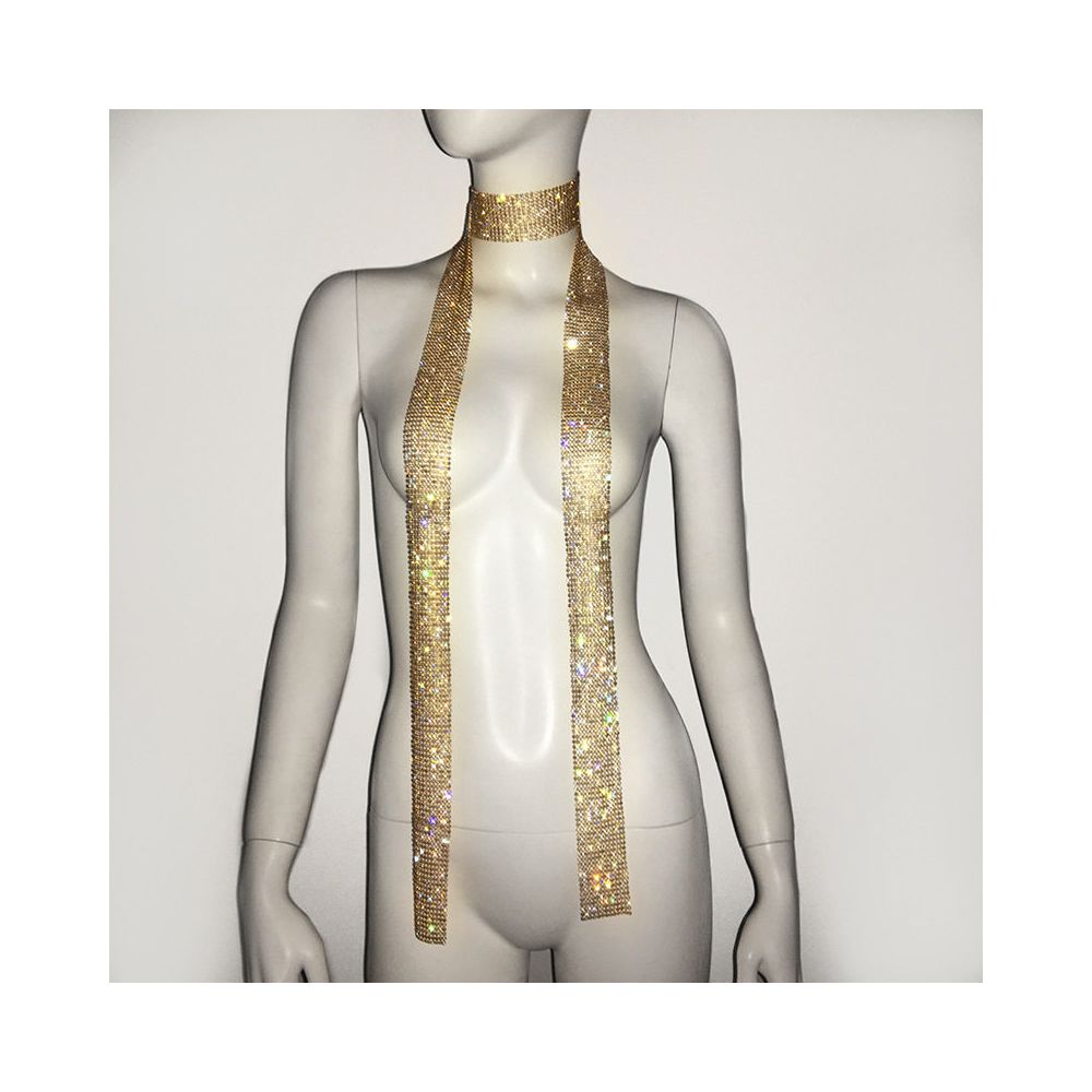 Transitional sexy European and American style street decor spicy girl music festival shiny diamond scarf necklace music festival bar nightclub