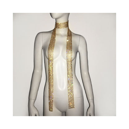 Transitional sexy European and American style street decor spicy girl music festival shiny diamond scarf necklace music festival bar nightclub