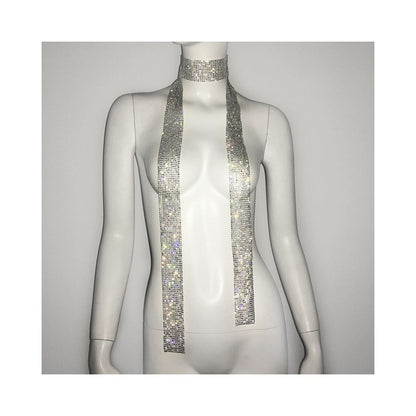 Transitional sexy European and American style street decor spicy girl music festival shiny diamond scarf necklace music festival bar nightclub