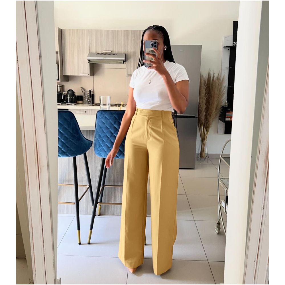 Women s high waisted straight leg wide leg pants