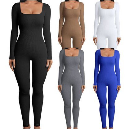 Women Cotton Jumpsuit Pants 2023 Knitted Cotton Backless Butt Lifting Slimming Sports jumpsuit image 1