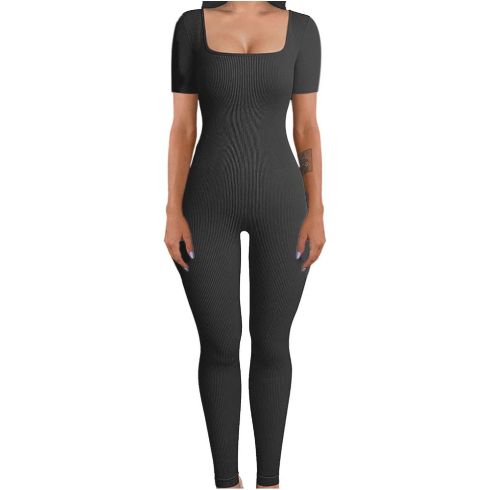 Women Cotton Jumpsuit Pants 2023 Knitted Cotton Backless Butt Lifting Slimming Sports jumpsuit
