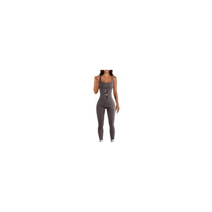 Women Cotton Jumpsuit Pants 2023 Knitted Cotton Backless Butt Lifting Slimming Sports jumpsuit