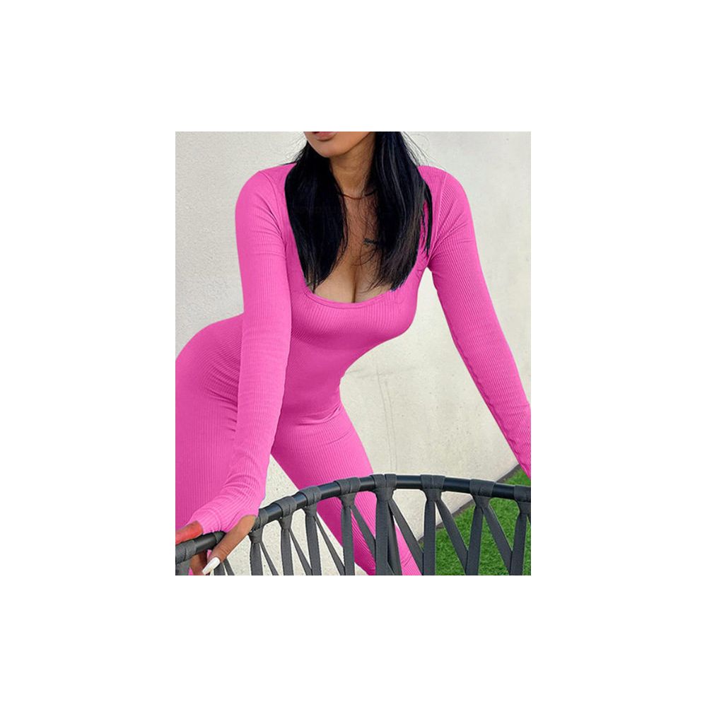 Women Cotton Jumpsuit Pants 2023 Knitted Cotton Backless Butt Lifting Slimming Sports jumpsuit