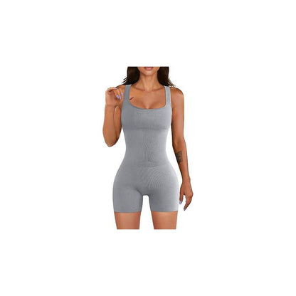 Women Cotton Jumpsuit Pants 2023 Knitted Cotton Backless Butt Lifting Slimming Sports jumpsuit