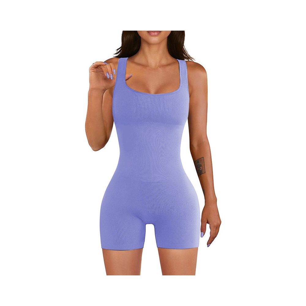 Women Cotton Jumpsuit Pants 2023 Knitted Cotton Backless Butt Lifting Slimming Sports jumpsuit