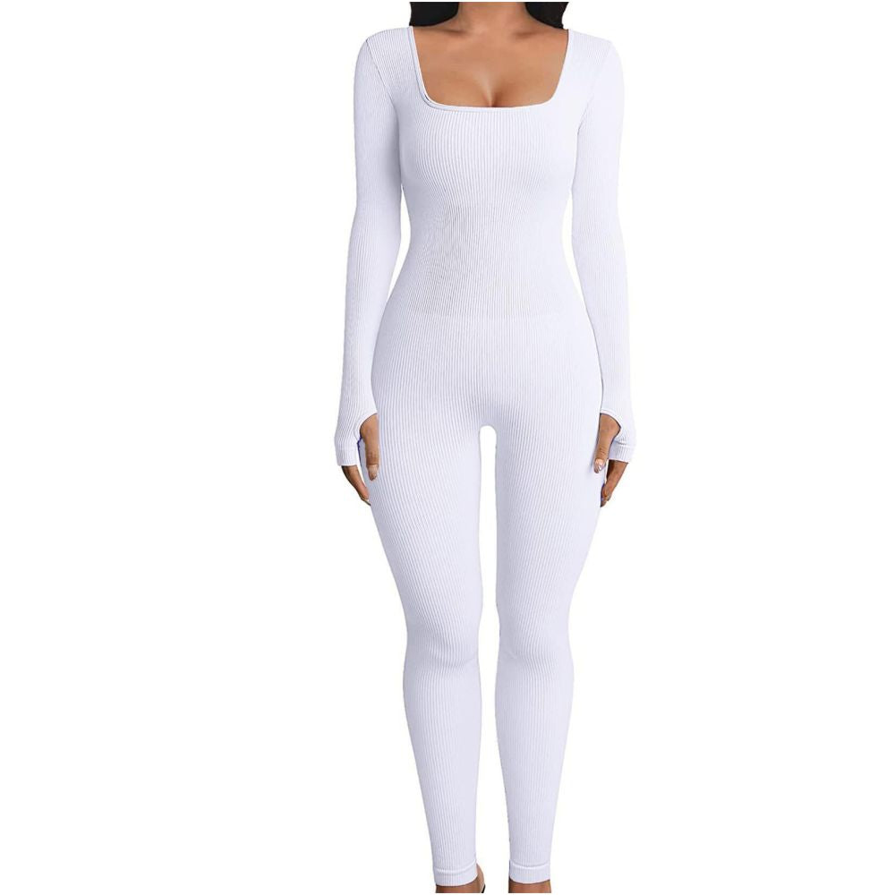 Women Cotton Jumpsuit Pants 2023 Knitted Cotton Backless Butt Lifting Slimming Sports jumpsuit