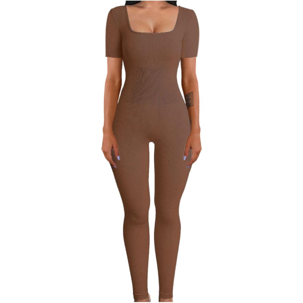 Women Cotton Jumpsuit Pants 2023 Knitted Cotton Backless Butt Lifting Slimming Sports jumpsuit
