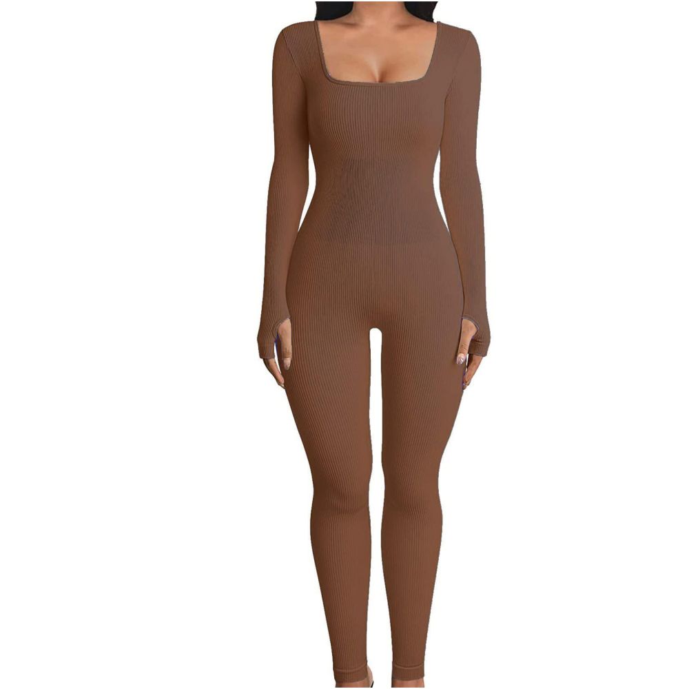 Women Cotton Jumpsuit Pants 2023 Knitted Cotton Backless Butt Lifting Slimming Sports jumpsuit