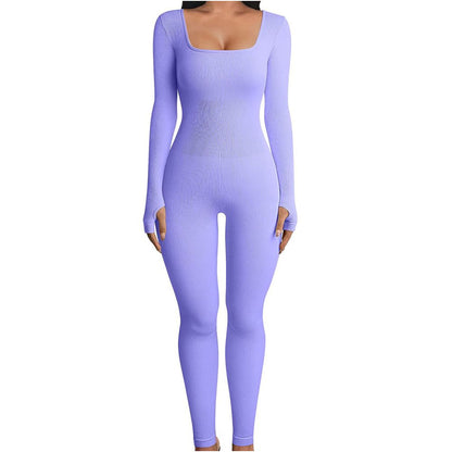 Women Cotton Jumpsuit Pants 2023 Knitted Cotton Backless Butt Lifting Slimming Sports jumpsuit