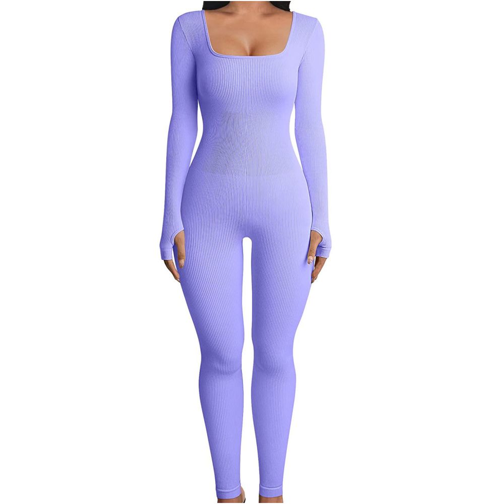 Women Cotton Jumpsuit Pants 2023 Knitted Cotton Backless Butt Lifting Slimming Sports jumpsuit