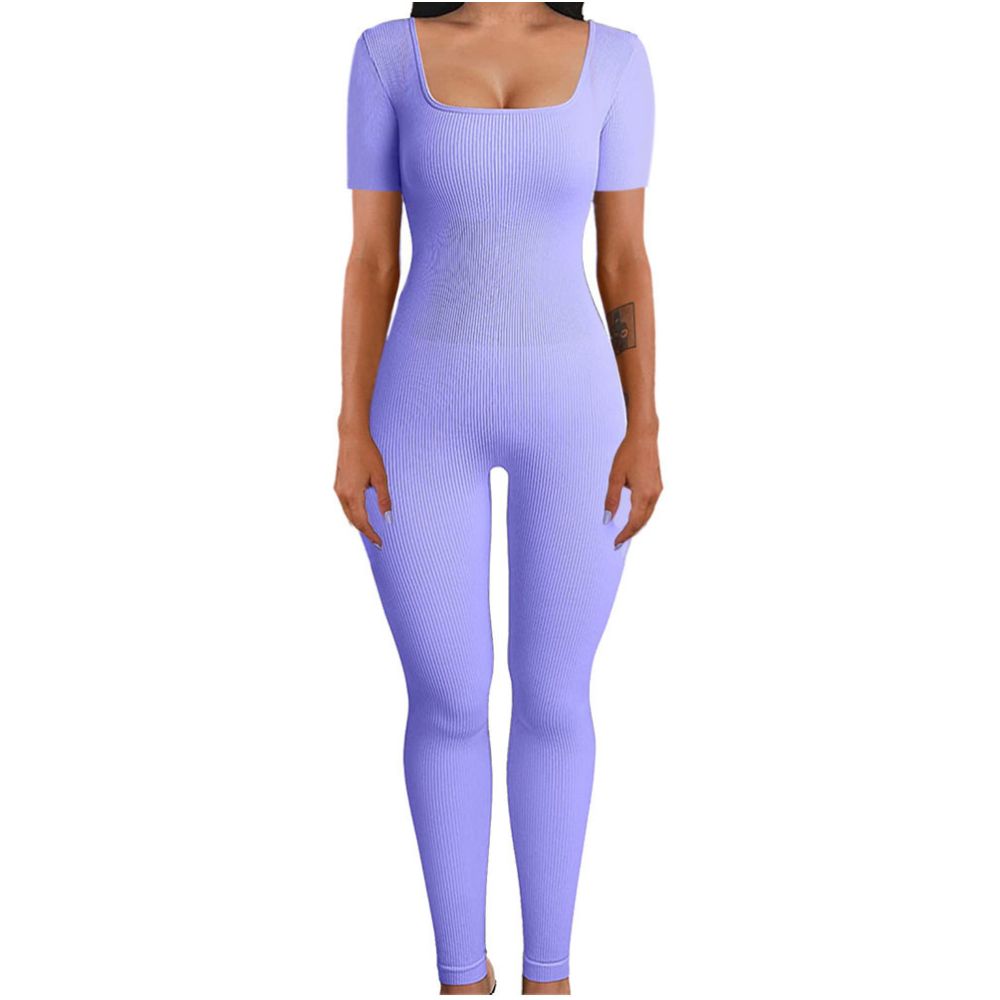 Women Cotton Jumpsuit Pants 2023 Knitted Cotton Backless Butt Lifting Slimming Sports jumpsuit