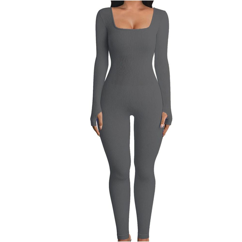 Women Cotton Jumpsuit Pants 2023 Knitted Cotton Backless Butt Lifting Slimming Sports jumpsuit