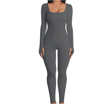 Women Cotton Jumpsuit Pants 2023 Knitted Cotton Backless Butt Lifting Slimming Sports jumpsuit
