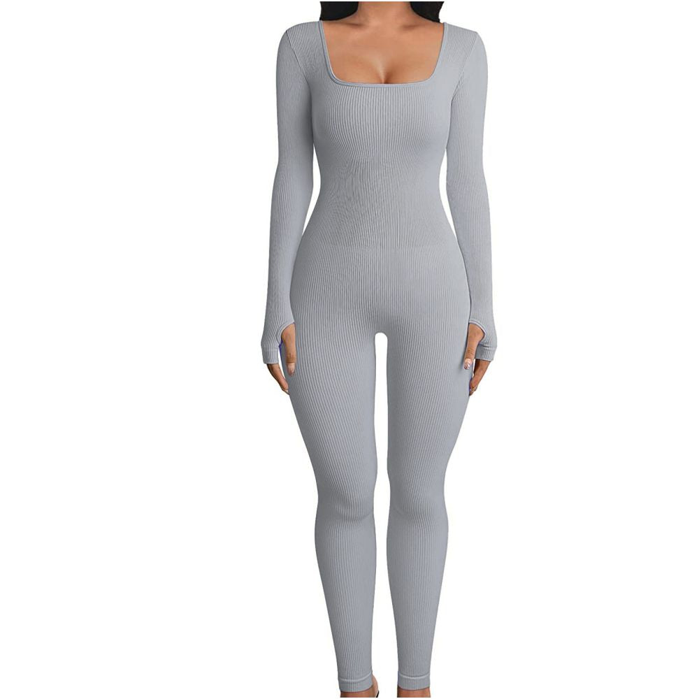 Women Cotton Jumpsuit Pants 2023 Knitted Cotton Backless Butt Lifting Slimming Sports jumpsuit