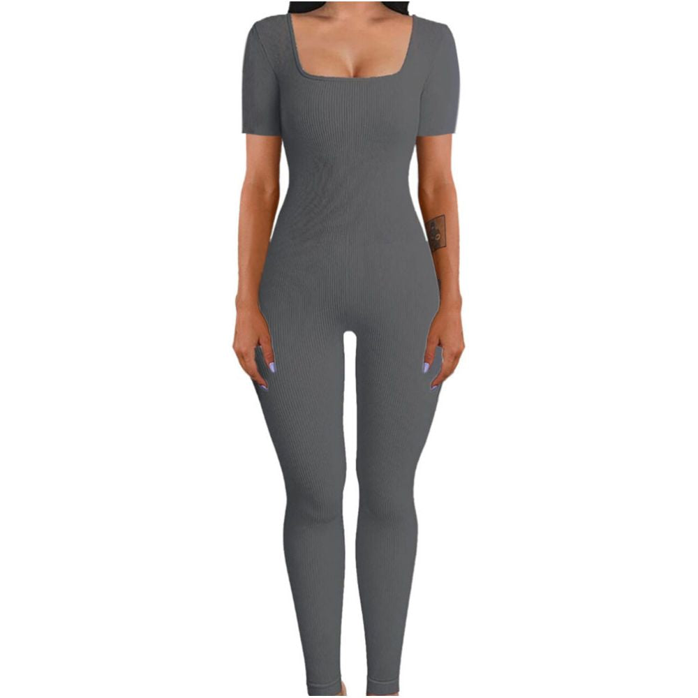 Women Cotton Jumpsuit Pants 2023 Knitted Cotton Backless Butt Lifting Slimming Sports jumpsuit