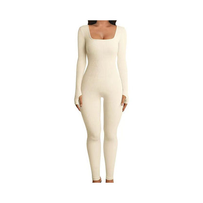 Women Cotton Jumpsuit Pants 2023 Knitted Cotton Backless Butt Lifting Slimming Sports jumpsuit