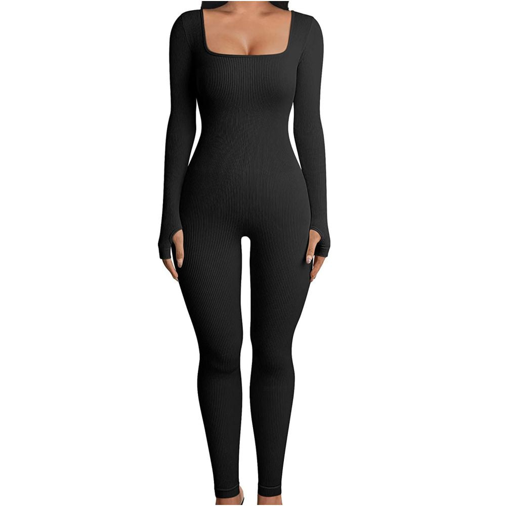 Women Cotton Jumpsuit Pants 2023 Knitted Cotton Backless Butt Lifting Slimming Sports jumpsuit