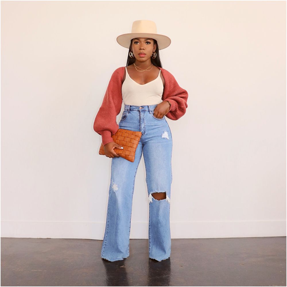 Women jeans pants users 2024 ripped jeans washed wide leg straight leg pants for women