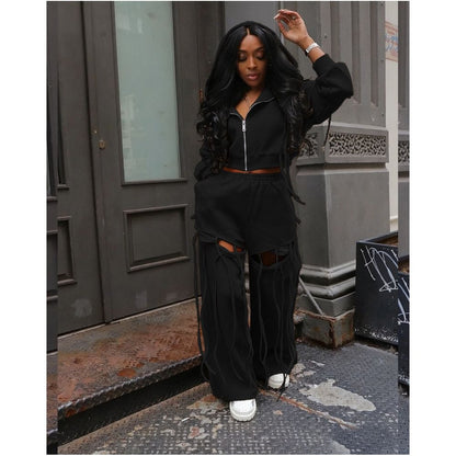 Krasa Hooded Zipper Sports suit