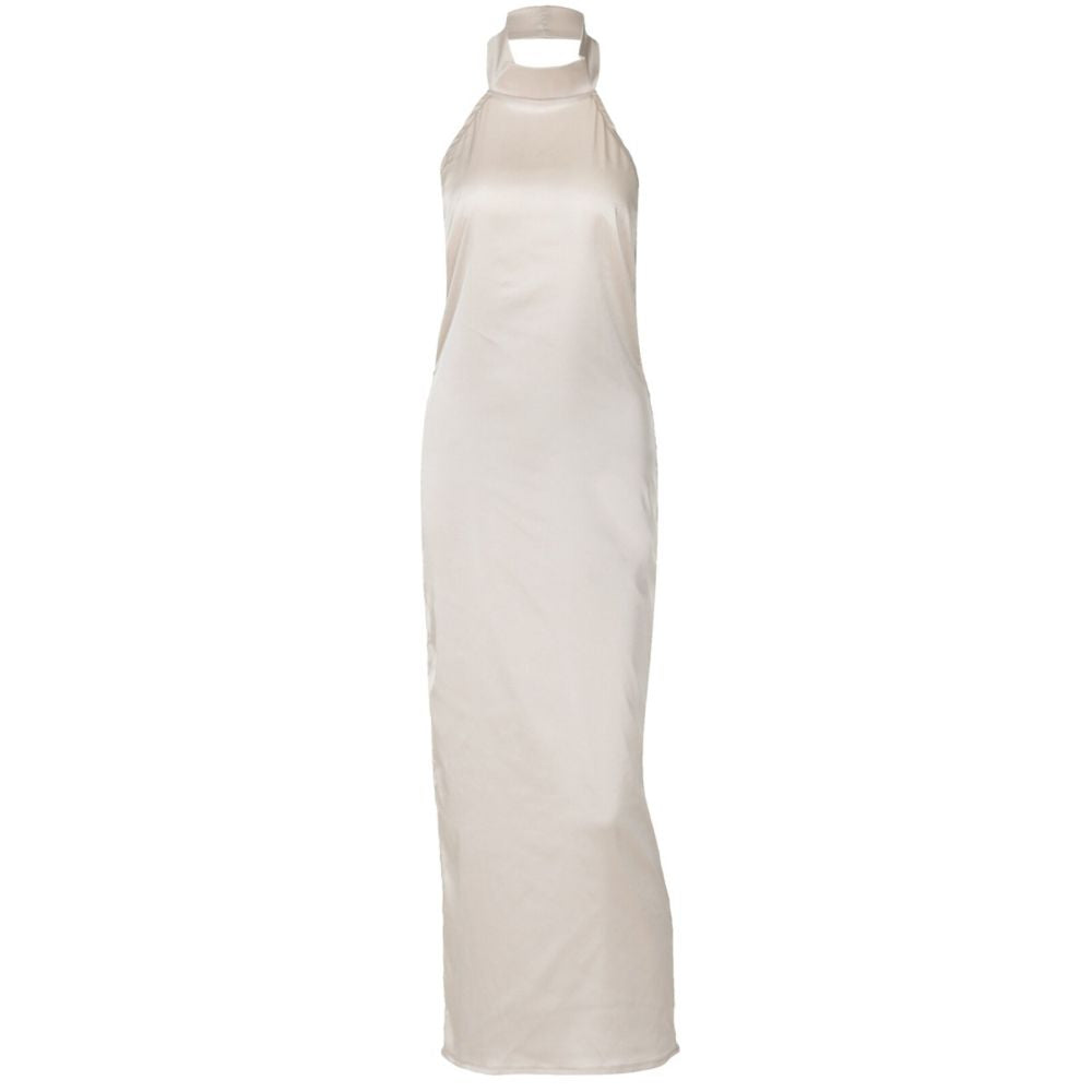 Sleeveless halter neck backless dress image 4