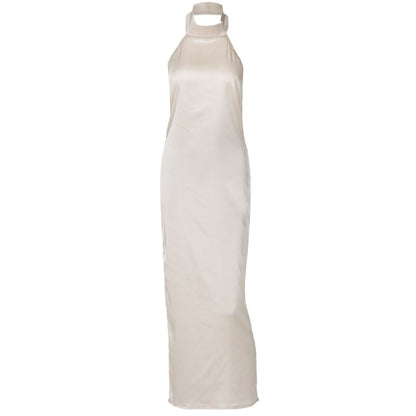 Sleeveless halter neck backless dress image 4