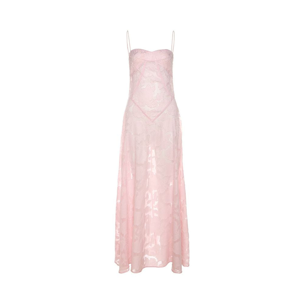 WEIRD PUSS French Style Super Immortal Romantic Tea Break Manor Mesh Lightweight Perspective Hook Flower Strap Dress image 5