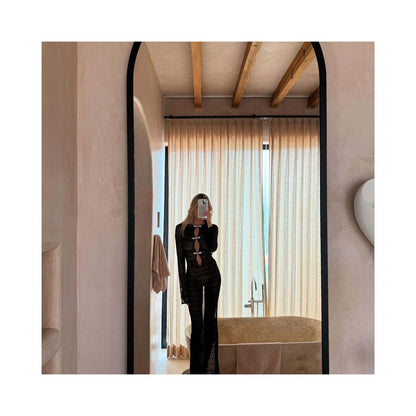 Wildgirl hollowed out slit long skirt beach perspective cover shirt Bohemian long version floor length backless dress for women image 3