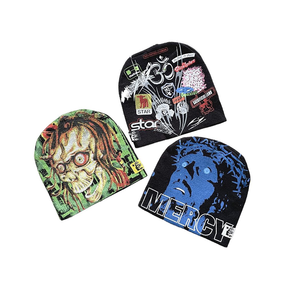 Hellstar Studios Sample Beanie Hat Printed Casual High Street Wool Beanie image 4