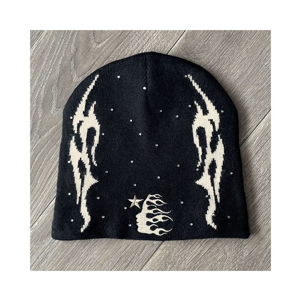 Hellstar Studios logo Sports Flame Beanie knitted casual yarn cold hat image 3