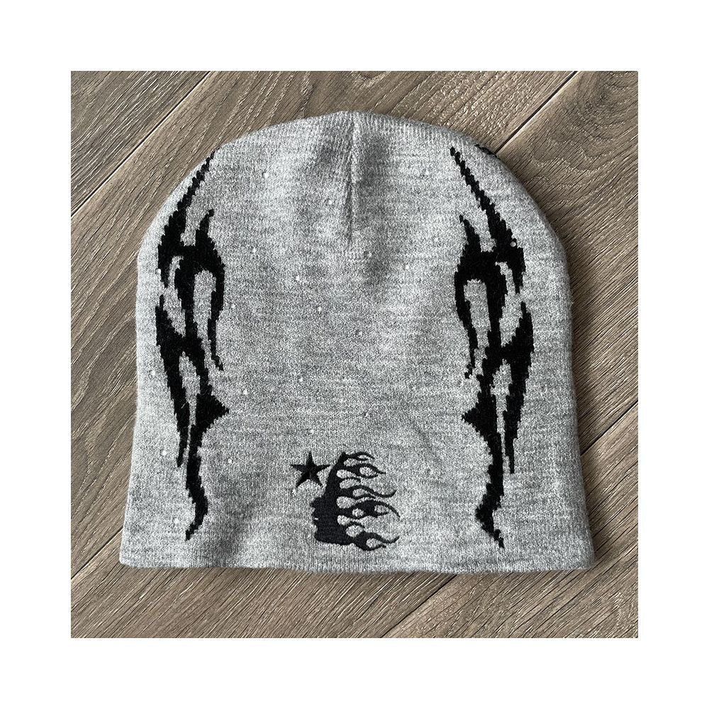 Hellstar Studios logo Sports Flame Beanie knitted casual yarn cold hat image 4