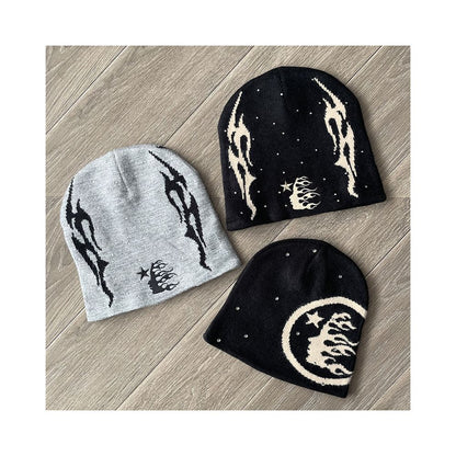 Hellstar Studios logo Sports Flame Beanie knitted casual yarn cold hat image 0