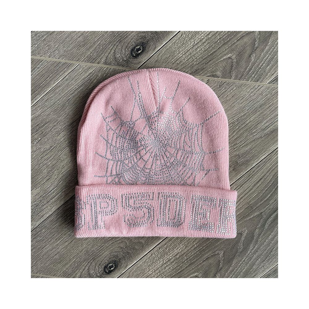 Sp5der worldwide 555555 unisex rhinestone knitted yarn cold hat