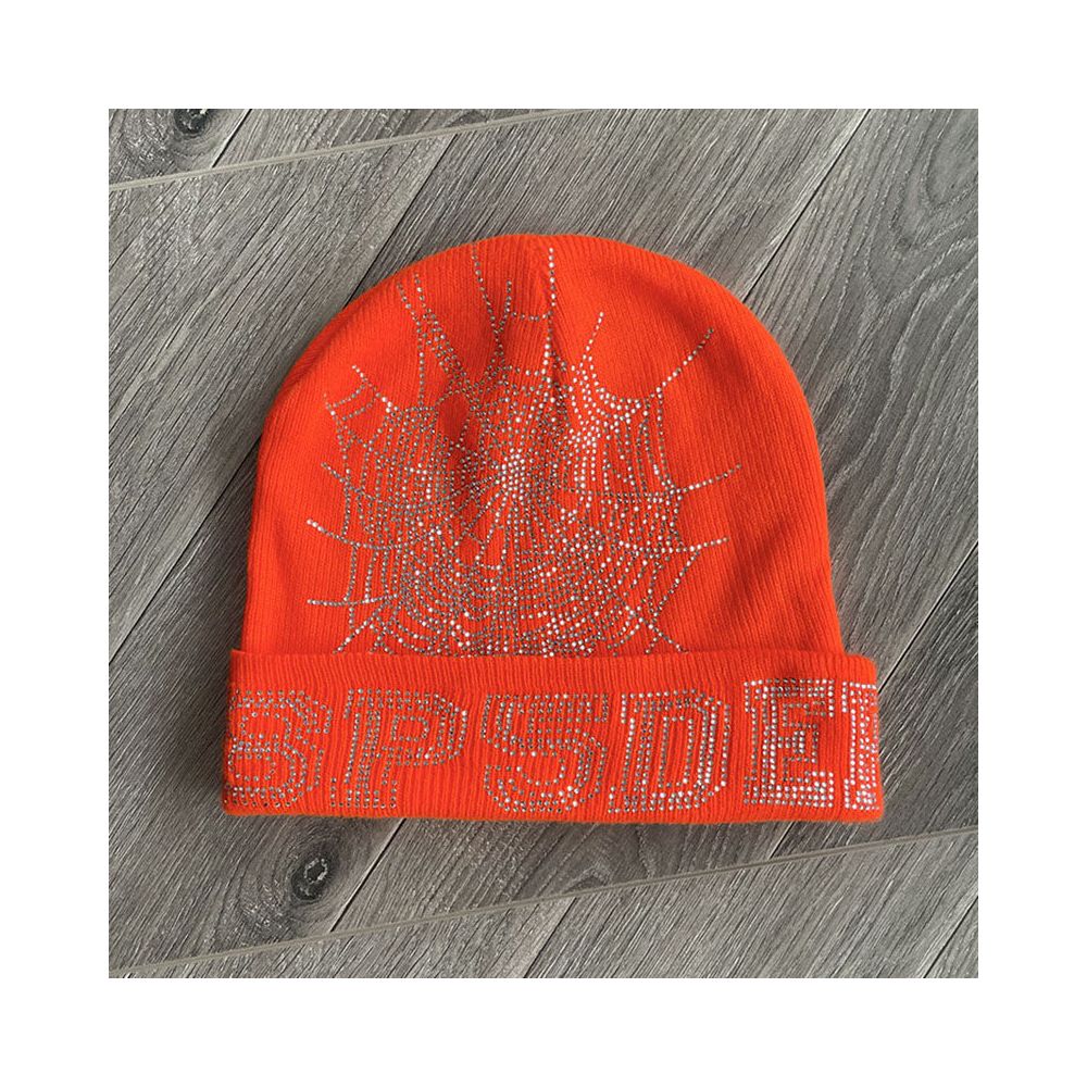 Sp5der worldwide 555555 unisex rhinestone knitted yarn cold hat