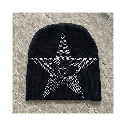 Sp5der worldwide 555555 rhinestone knitted yarn cold hat image 4