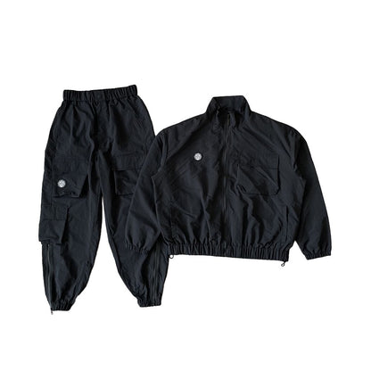 Glo Gang The Glory Full Zip small logo casual windbreaker jacket long pants set image 5