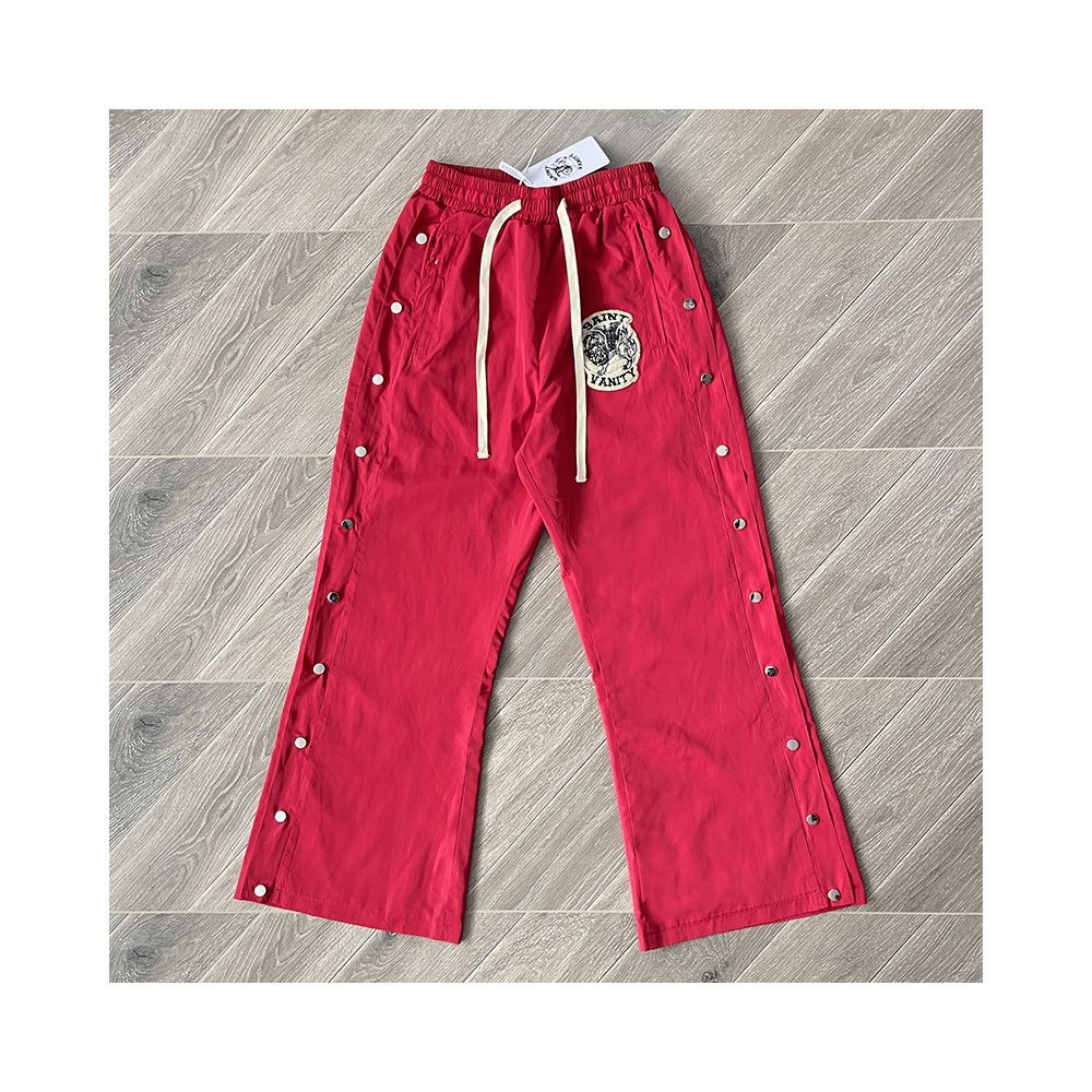 SAINT VANITY Embroidered Buckle Sports Style Casual Windbreaker Coat Pants Set