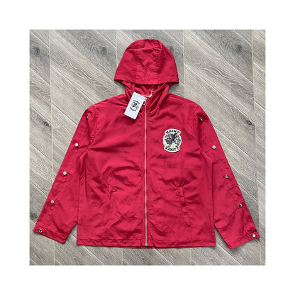 SAINT VANITY Embroidered Buckle Sports Style Casual Windbreaker Coat Pants Set